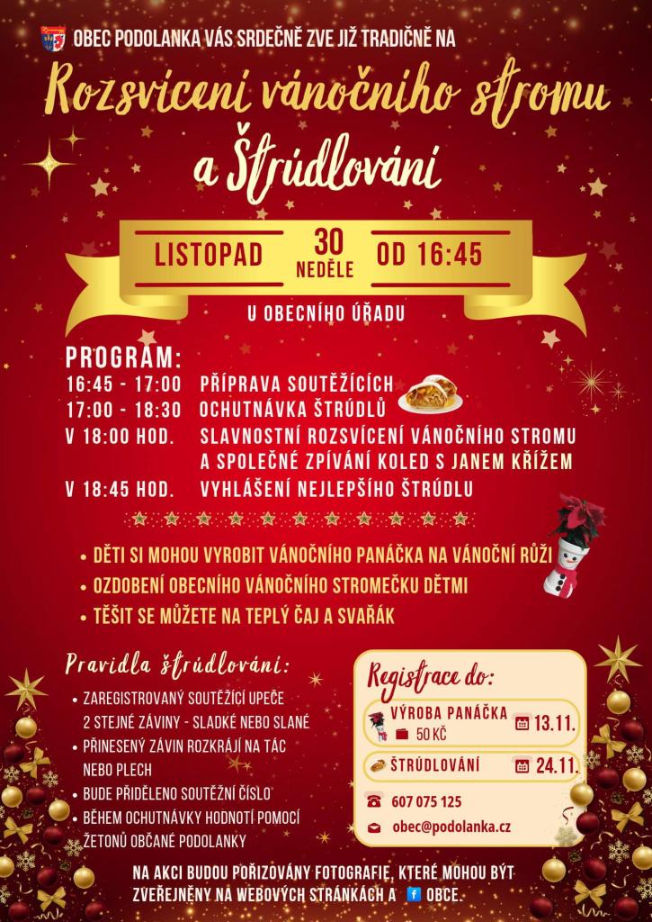 Rozsvícení stromu a štrúdlování