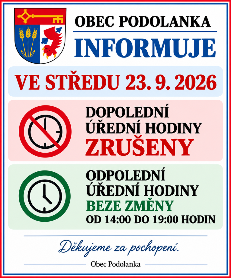 Změna úředních hodin