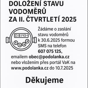 Doložení stavu vodoměrů