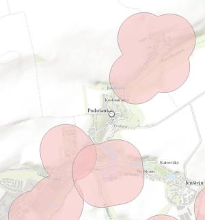 Zóny zobrazující zákaz použití pyrotechniky